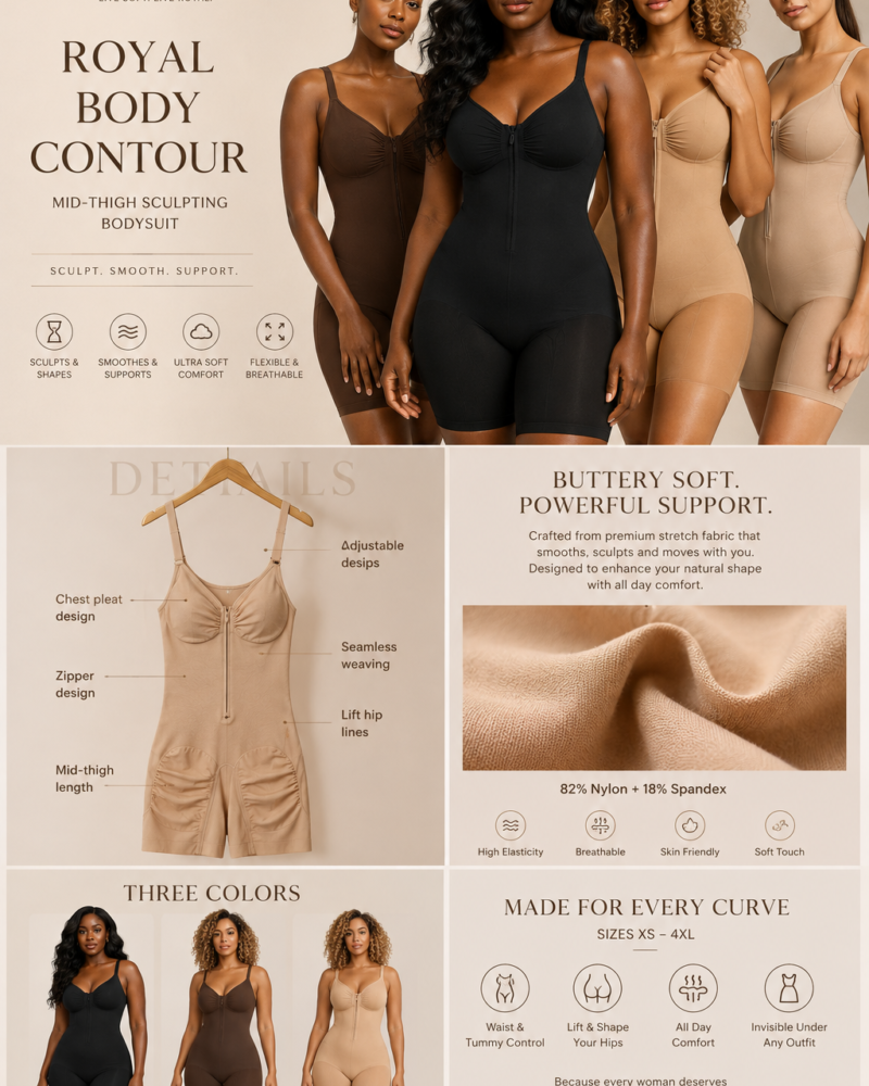 Royal Zip Sculpt Bodysuit
