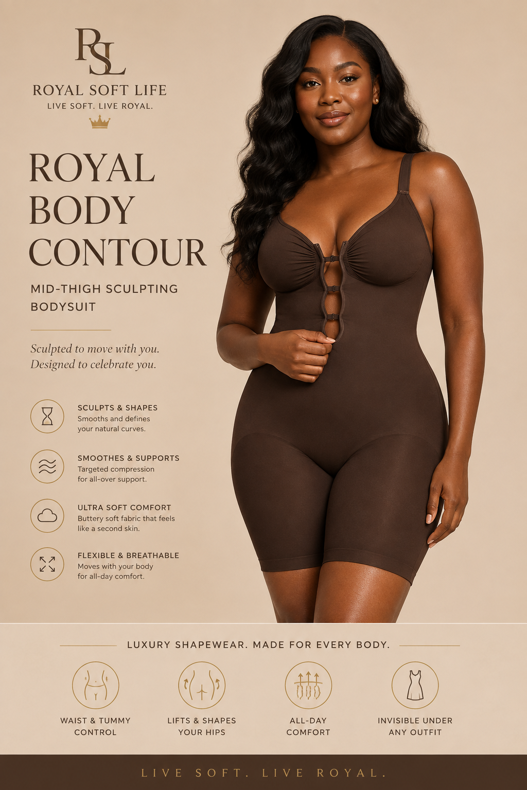 Royal Zip Sculpt Bodysuit - Image 4